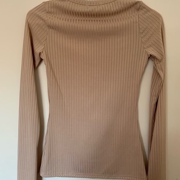 Pretty Little Thing Blush Pink Ribbed Long Sleeve - Picture 3 of 3